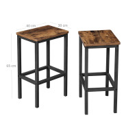 Produktbild för Bar Stools X: Antique, Black 40x30x65cm