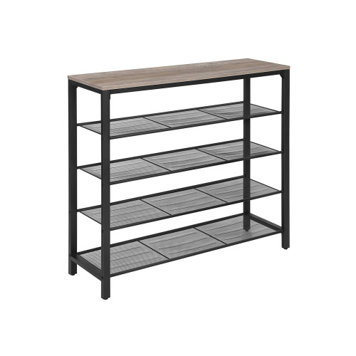 VASAGLE Shoe Rack White, Black 100x30x93cm