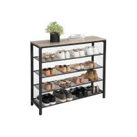 Produktbild för Shoe Rack White, Black 100x30x93cm