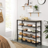Produktbild för Shoe Rack White, Black 100x30x93cm