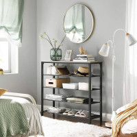 Produktbild för Shoe Rack White, Black 100x30x93cm