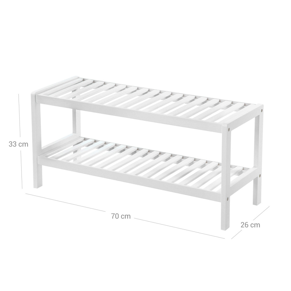 Produktbild för Shoe Rack White 70x26x33cm