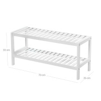 Produktbild för Shoe Rack White 70x26x33cm