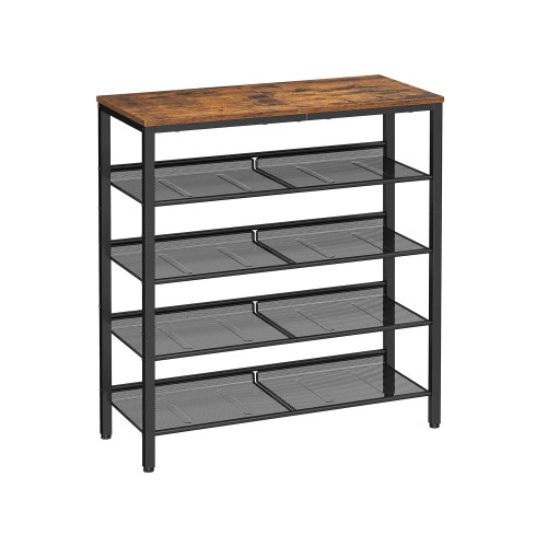 VASAGLE Shoe Rack Black, Retro Color 93x30x75cm