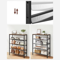 Produktbild för Shoe Rack Black, Retro Color 93x30x75cm