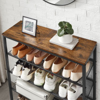 Produktbild för Shoe Rack Black, Retro Color 93x30x75cm