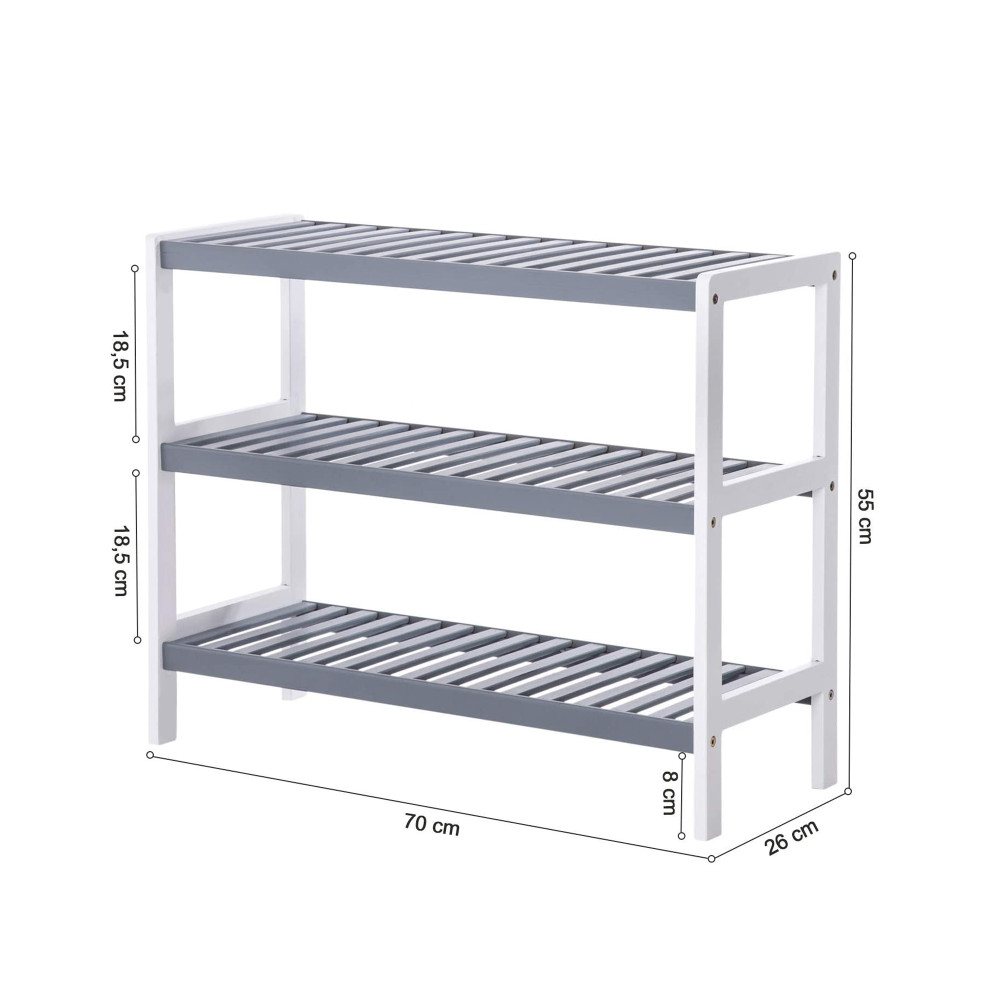 Produktbild för Shoe Rack White 70x55x26cm