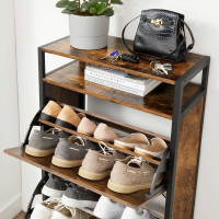 Produktbild för Shoe Rack Black, Antique Color 60x30x130cm