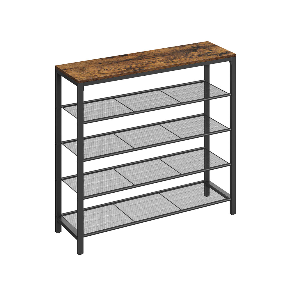 Produktbild för Shoe Rack X: Antique, Black 100x30x93cm