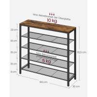 Produktbild för Shoe Rack X: Antique, Black 100x30x93cm