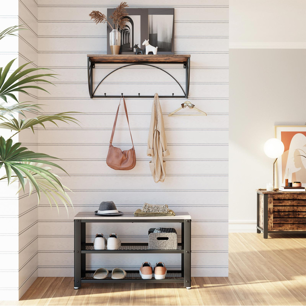 Produktbild för Shoe Bench White, Light Ivory + Black 73x30x46cm