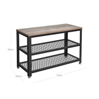 Produktbild för Shoe Bench White, Light Ivory + Black 73x30x46cm