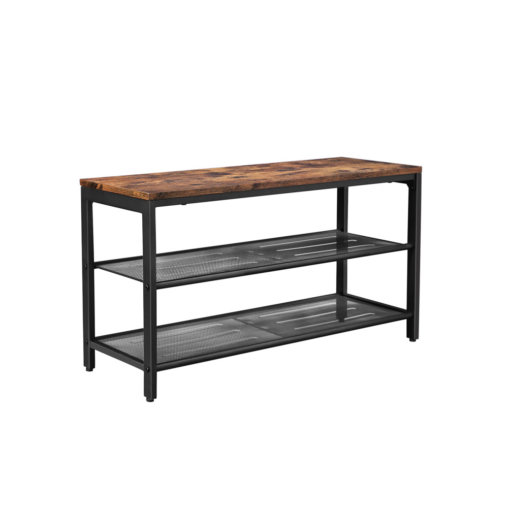 Produktbild för Shoe Bench X: Antique, Black 80x30x45cm