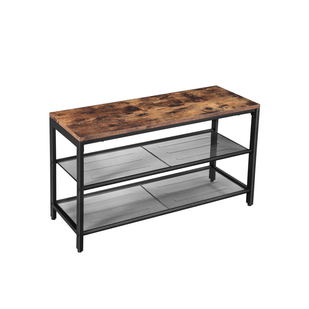 Produktbild för Shoe Bench X: Antique, Black 80x30x45cm