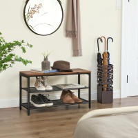 Produktbild för Shoe Bench X: Antique, Black 80x30x45cm