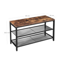 Produktbild för Shoe Bench X: Antique, Black 80x30x45cm