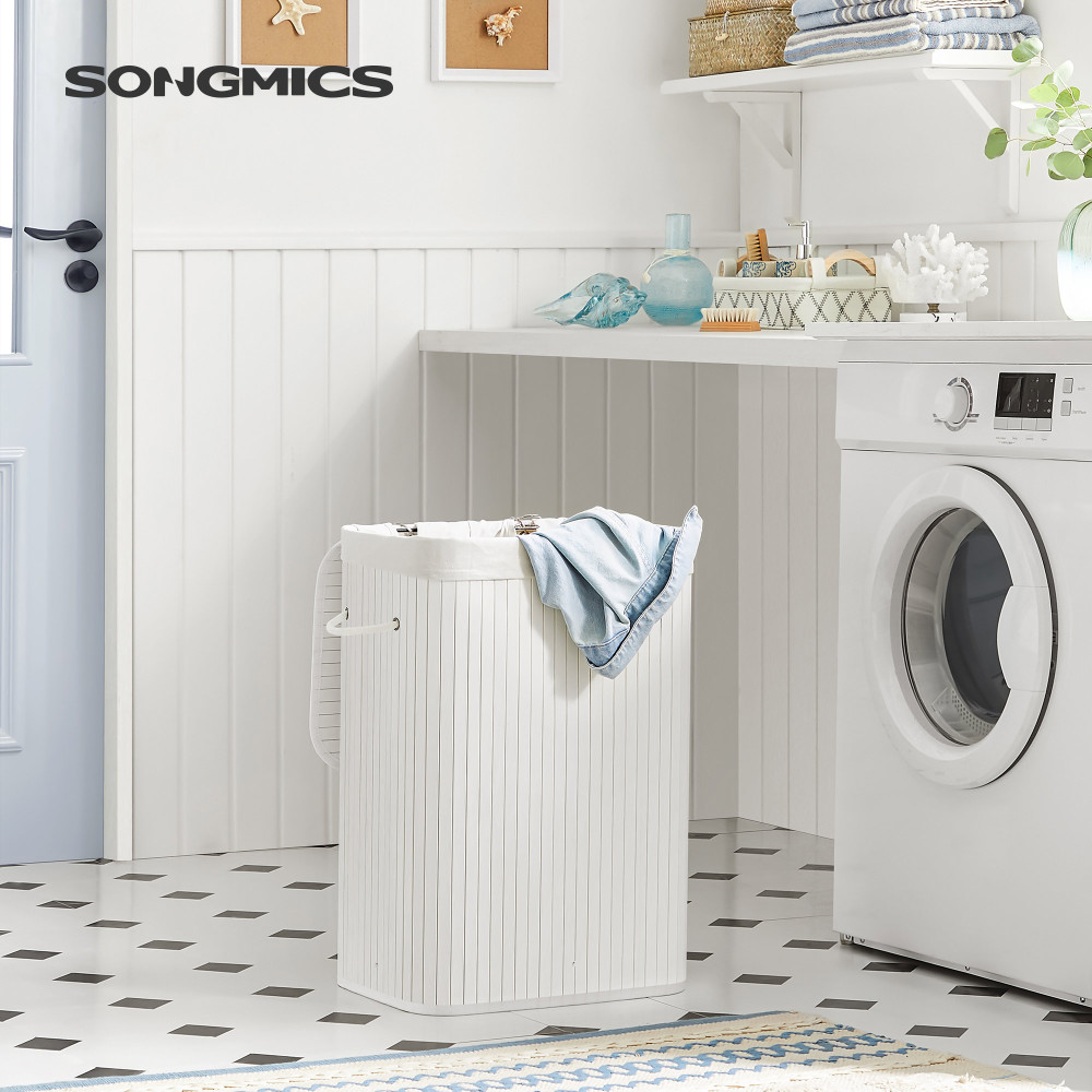 Produktbild för Laundry Hamper White 40x30x60cm