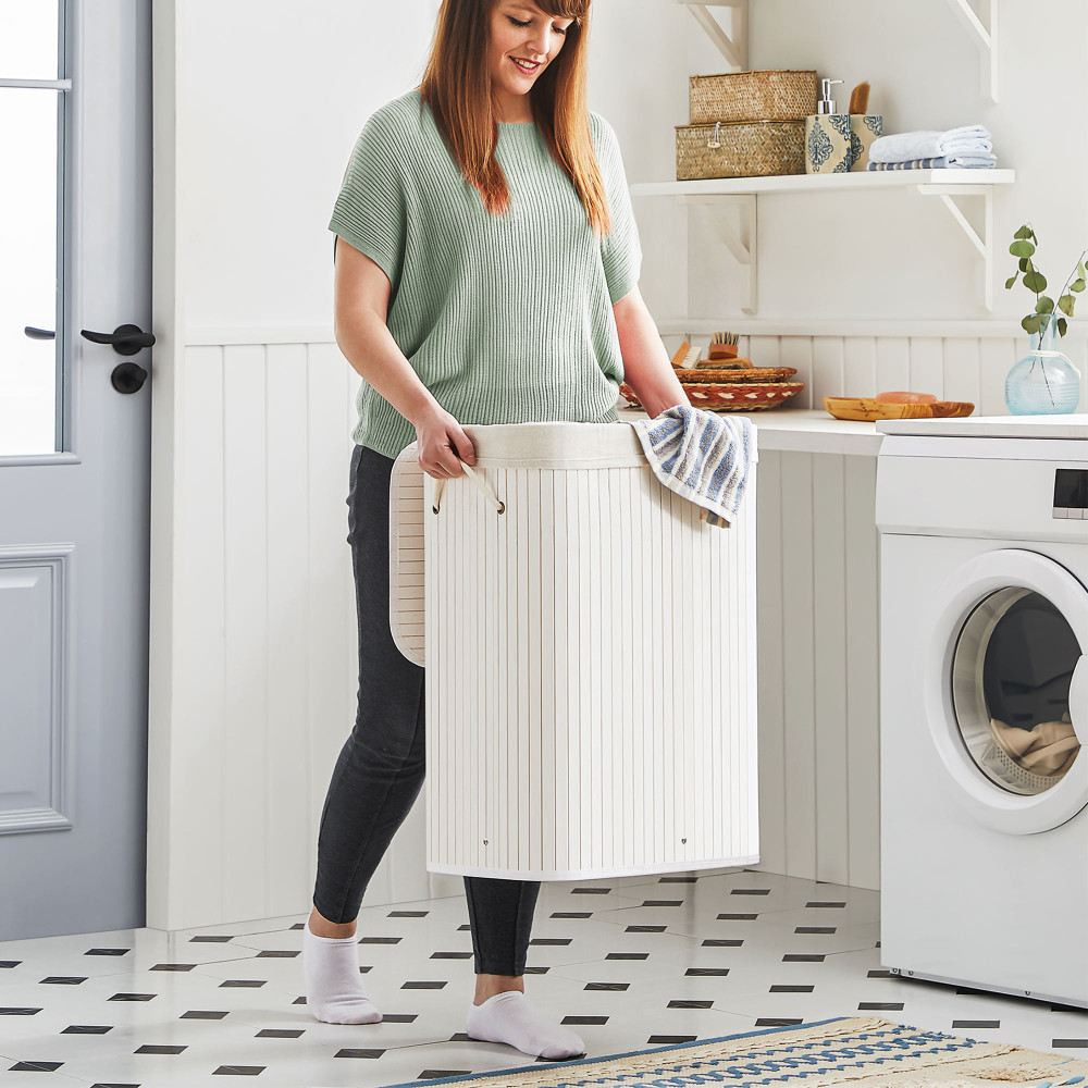 Produktbild för Laundry Hamper White 40x30x60cm