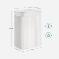Produktbild för Laundry Hamper White 40x30x60cm