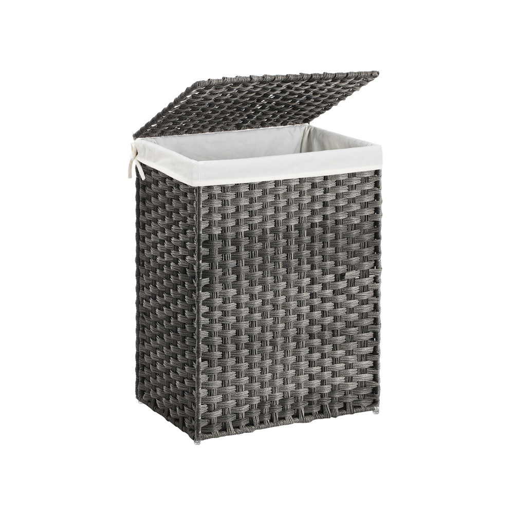 Produktbild för Laundry Hamper Grey 46x32x61cm