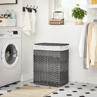 Produktbild för Laundry Hamper Grey 46x32x61cm