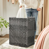 Produktbild för Laundry Hamper Grey 46x32x61cm