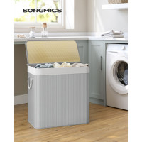 Produktbild för Laundry Hamper Grey 60x40x62cm