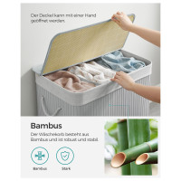 Produktbild för Laundry Hamper Grey 60x40x62cm