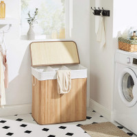 Produktbild för Laundry Hamper Natural 60x40x62cm