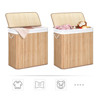 Produktbild för Laundry Hamper Natural 60x40x62cm