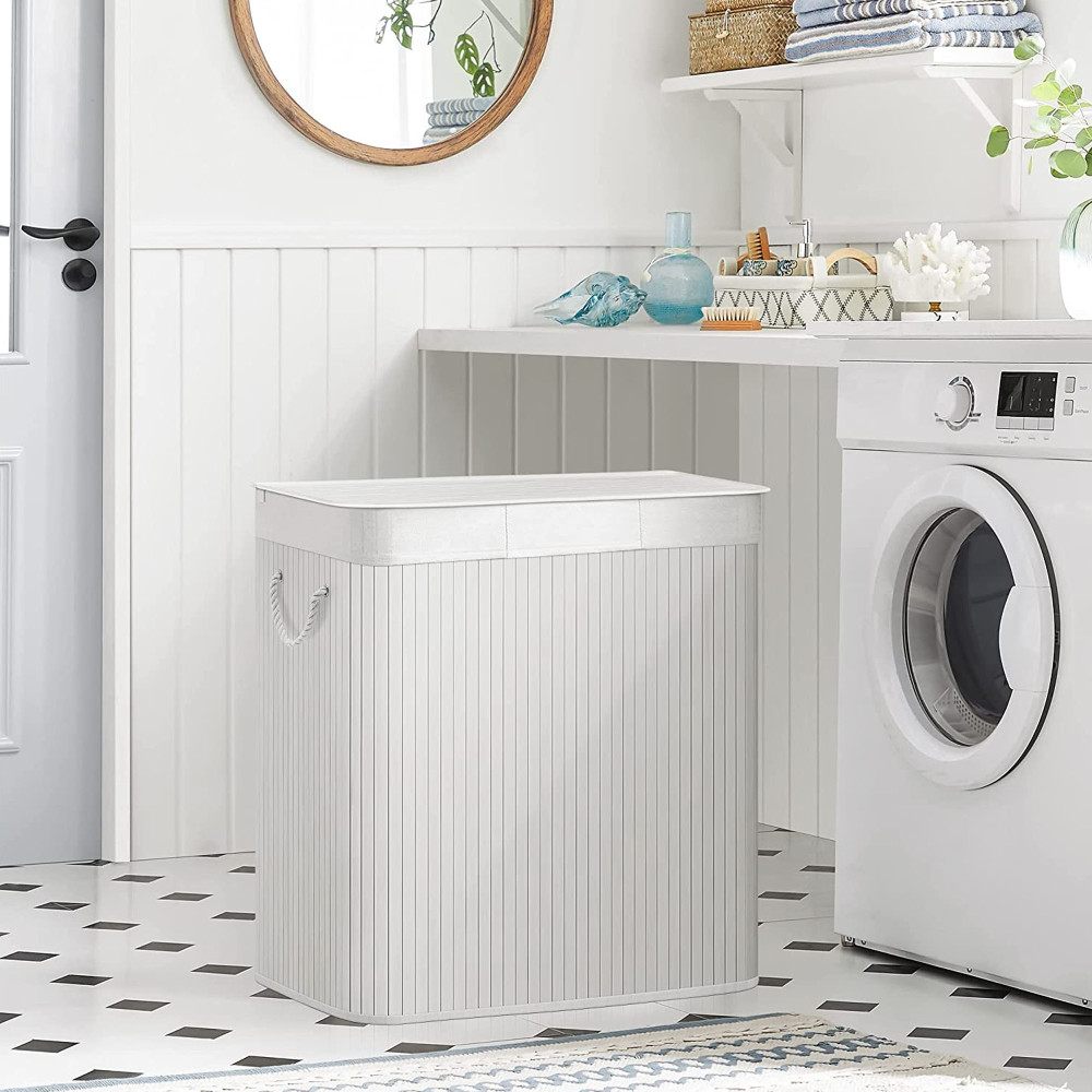 Produktbild för Laundry Hamper White 60x40x62cm