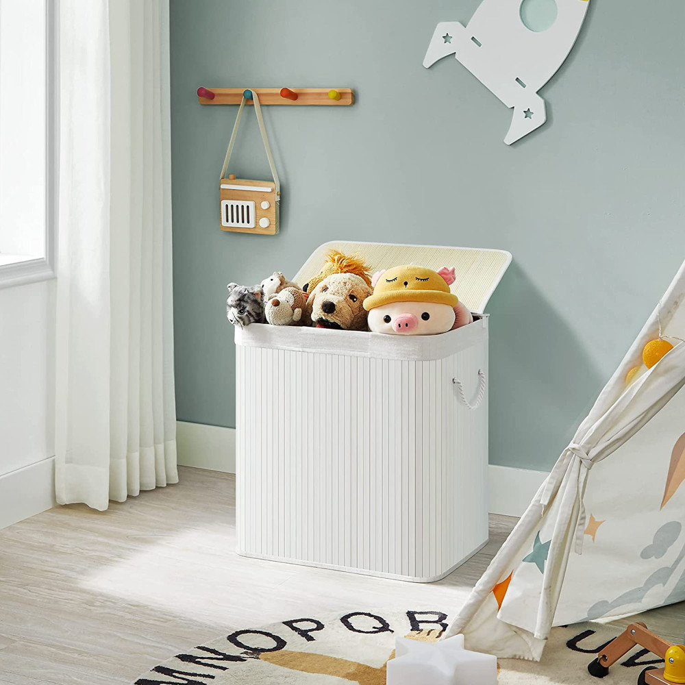 Produktbild för Laundry Hamper White 60x40x62cm