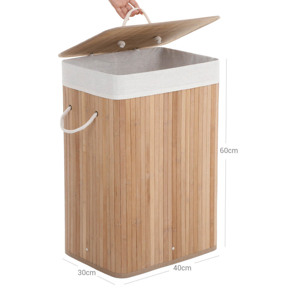 Produktbild för Laundry Hamper Natural 40×30×60cm