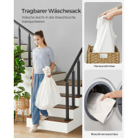 Produktbild för Laundry Hamper Natural, White 66x33x66cm