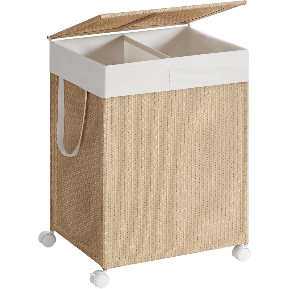 Produktbild för Laundry Hamper Yellowish Brown 47x38x65cm