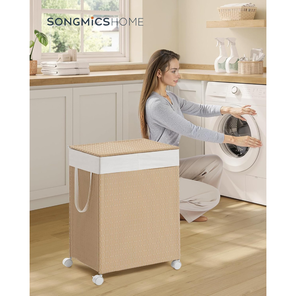Produktbild för Laundry Hamper Yellowish Brown 47x38x65cm