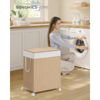 Produktbild för Laundry Hamper Yellowish Brown 47x38x65cm