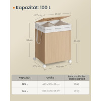 Produktbild för Laundry Hamper Yellowish Brown 47x38x65cm