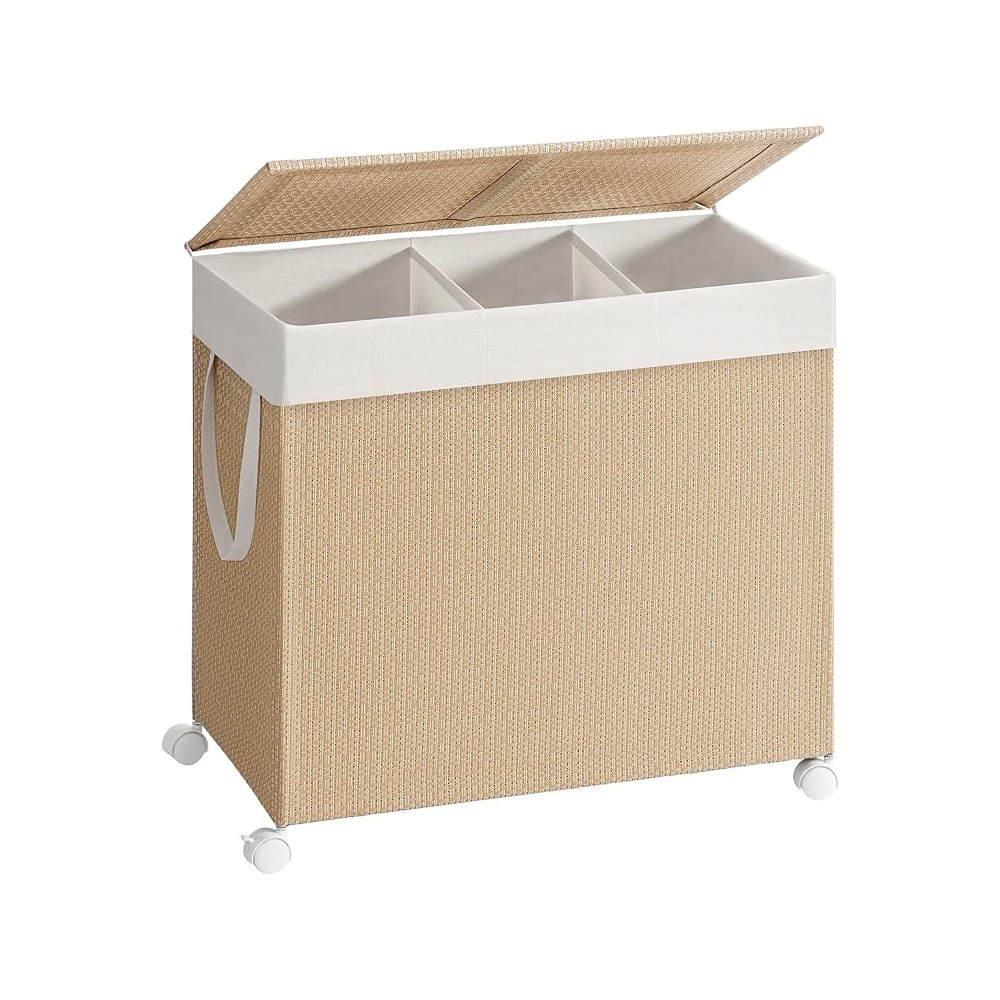 Produktbild för Laundry Hamper Yellowish Brown 67x38x65cm