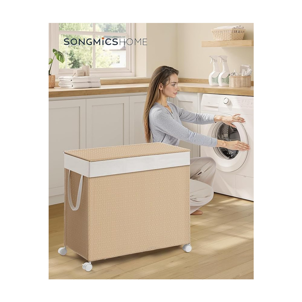 Produktbild för Laundry Hamper Yellowish Brown 67x38x65cm