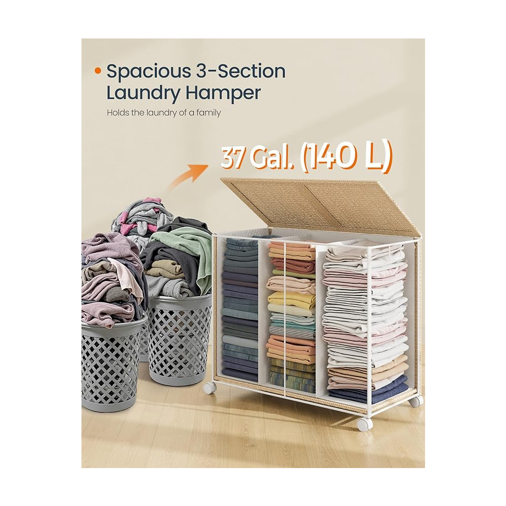Produktbild för Laundry Hamper Yellowish Brown 67x38x65cm