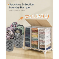 Produktbild för Laundry Hamper Yellowish Brown 67x38x65cm