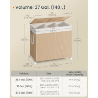 Produktbild för Laundry Hamper Yellowish Brown 67x38x65cm