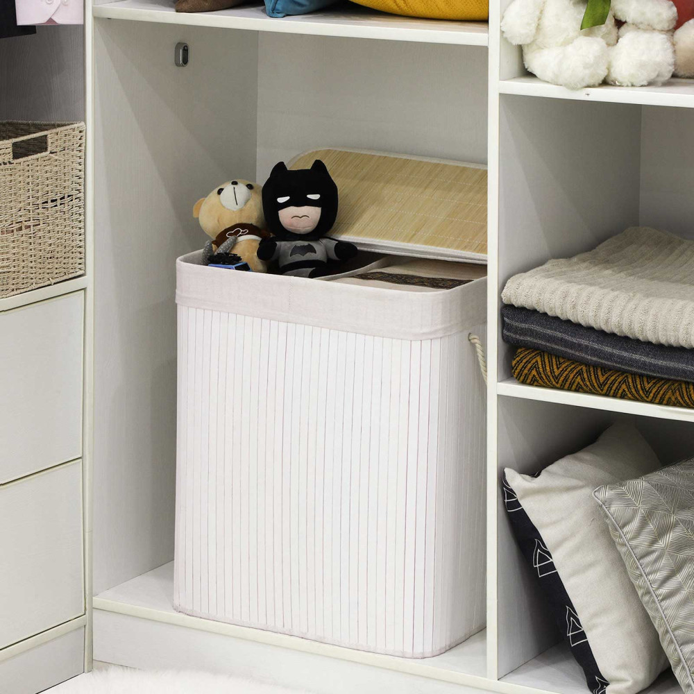 Produktbild för Laundry Hamper White 52x32x62cm
