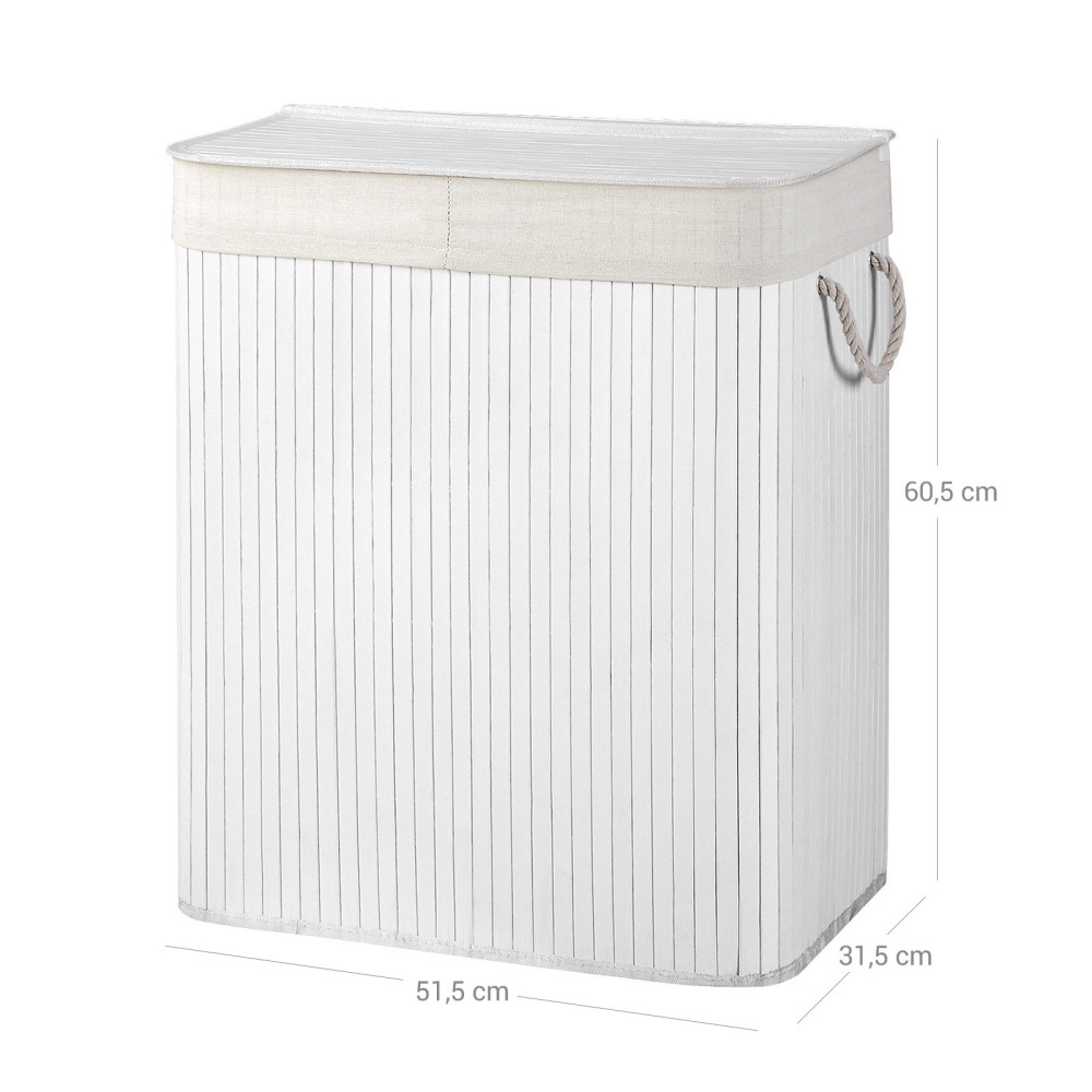 Produktbild för Laundry Hamper White 52x32x62cm