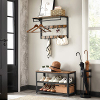 Produktbild för Coat Rack Black, Retro Color 65x30x42cm