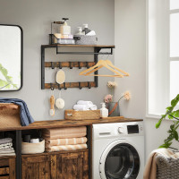 Produktbild för Coat Rack Black, Retro Color 65x30x42cm