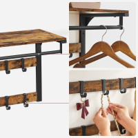 Produktbild för Coat Rack Black, Retro Color 65x30x42cm