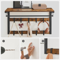 Produktbild för Coat Rack Black, Retro Color 65x30x42cm