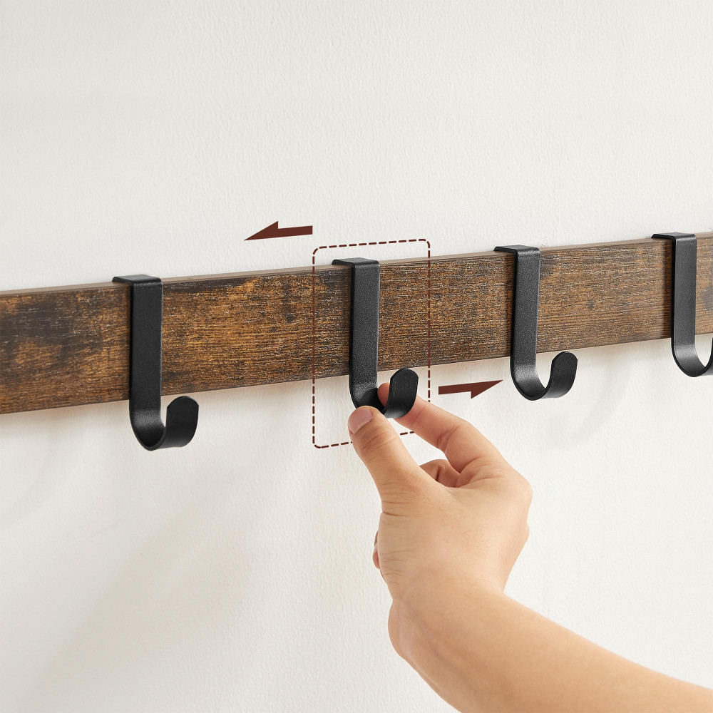Produktbild för Coat Rack Black, Retro Color 65x30x42cm